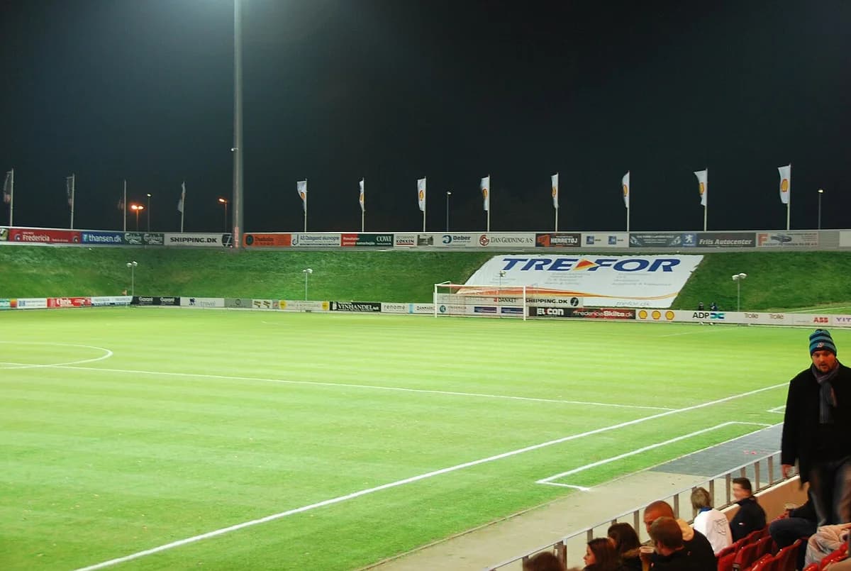 Monjasa Park football stadium before match