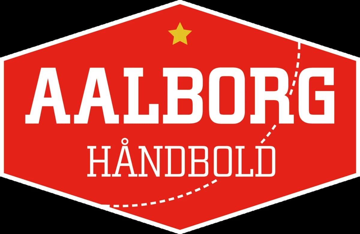 Aalborg Håndbold red logo with white text and a yellow star